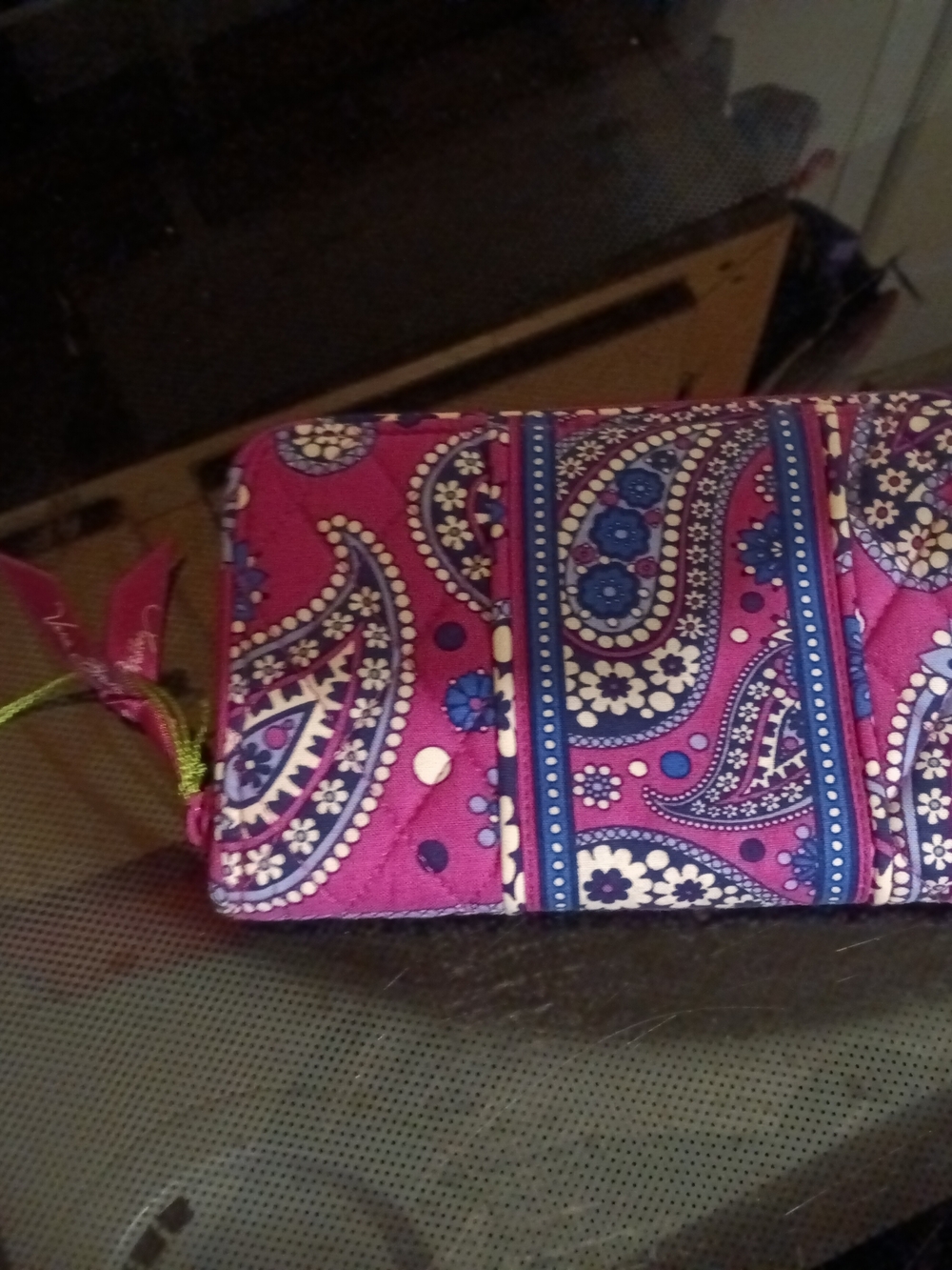 Vera Bradley Vibrant Pink & Blue Paisley Clutch
